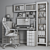 Ergo-Workspace Elite: Chair, Gamepad, Monitor, Desk, Drawers 3D model small image 4