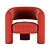 Italian Inspired Via Del Corso Lounge Chair 3D model small image 3