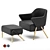 Mid-Century Inspired Jackie 2 Armchair 3D model small image 2