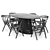 Sleek Black Dining Set 3D model small image 1