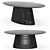 Sleek Black Dining Set 3D model small image 3