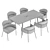 Elegance Dining Set: Alexia Chair & Chalawan Table 3D model small image 6