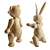 Kay Bojesen PBR Bear and Rabbit Figurine Collection 3D model small image 6