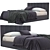 Black Uvaia Upholstered Headboard 3D model small image 2