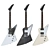 Gibson Explorer Electric Guitar (White, Black, Beige) 3D model small image 2