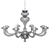 Smoke Gray Glass Chandelier, L8 Model 3D model small image 1