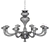 Smoke Gray Glass Chandelier, L8 Model 3D model small image 2