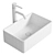 Nuie Rectangular Ceramic Counter Top Basin 3D model small image 2