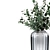 Elegant Eucalyptus Bouquet with Glass Vase 3D model small image 3