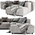  BoConcept Carmo Sectional Chaise - Stylish and Spacious Sofa 3D model small image 3