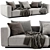 Flexform Grandemare 2-Seater Sofa: Luxury and Comfort 3D model small image 1