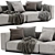 Flexform Grandemare 2-Seater Sofa: Luxury and Comfort 3D model small image 2