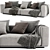 Flexform Grandemare 2-Seater Sofa: Luxury and Comfort 3D model small image 3