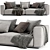 Flexform Grandemare 2-Seater Sofa: Luxury and Comfort 3D model small image 4