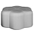 Luxury Flown Corner Design Pouffe 3D model small image 4