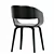 Sleek Black Nohr Dining Chairs 3D model small image 3