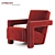 Contemporary Utrecht Armchair: Sleek Design by Cassina 3D model small image 1