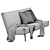 Sleek Dutch Sofa 3D model small image 5