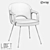 Modern Metal and Fabric Chair | LoftDesigne 35376 3D model small image 2