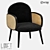 LoftDesigne Armchair 36156: Wood, Fabric, and Rattan 3D model small image 1