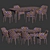 Zak Marble Velvet Dining Set 3D model small image 4