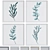 Modern Plant-themed Square Picture Frame Set 3D model small image 1
