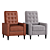 Modern Recliner Armchair in Leather and Grey Fabric 3D model small image 1