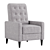 Modern Recliner Armchair in Leather and Grey Fabric 3D model small image 4