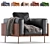 Sleek Leather Armchair: Brasilia by Minotti 3D model small image 1