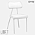 Modern Metal and Fabric Chair 3D model small image 2
