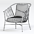 Sleek Steel Armchair: Jeanette 3D model small image 5