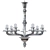 Elegant Chrome Glass Chandelier - 700mm Diameter 3D model small image 1