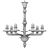 Elegant Chrome Glass Chandelier - 700mm Diameter 3D model small image 3