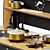 Modern Chef Wooden Kitchen Set 3D model small image 5