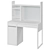 Compact White Desk: MICKE 3D model small image 1