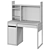 Compact White Desk: MICKE 3D model small image 2