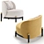 Modern Grayson Armchair: 5 Colors by Cazarina 3D model small image 4