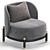 Modern Grayson Armchair: 5 Colors by Cazarina 3D model small image 5