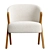 Elegant Boucle Upholstered Armchair 3D model small image 2