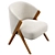 Elegant Boucle Upholstered Armchair 3D model small image 4