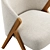 Elegant Boucle Upholstered Armchair 3D model small image 5