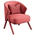 Elegant Boucle Upholstered Armchair 3D model small image 6