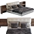 Sleek Brasilia Bed by Minotti 3D model small image 2