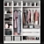 Modern Gray Ash Wardrobe 3D model small image 2