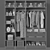 Modern Gray Ash Wardrobe 3D model small image 1