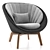 Danish Design Peacock Lounge Chair 3D model small image 2
