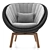 Danish Design Peacock Lounge Chair 3D model small image 3