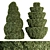 Elegant Topiary Bush Set 3D model small image 1