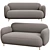 Pedrali BUDDY 218: Stylish 2-Seater Fabric Sofa 3D model small image 1