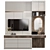 Modern TV Wall Unit: 2400x2800x520mm 3D model small image 1